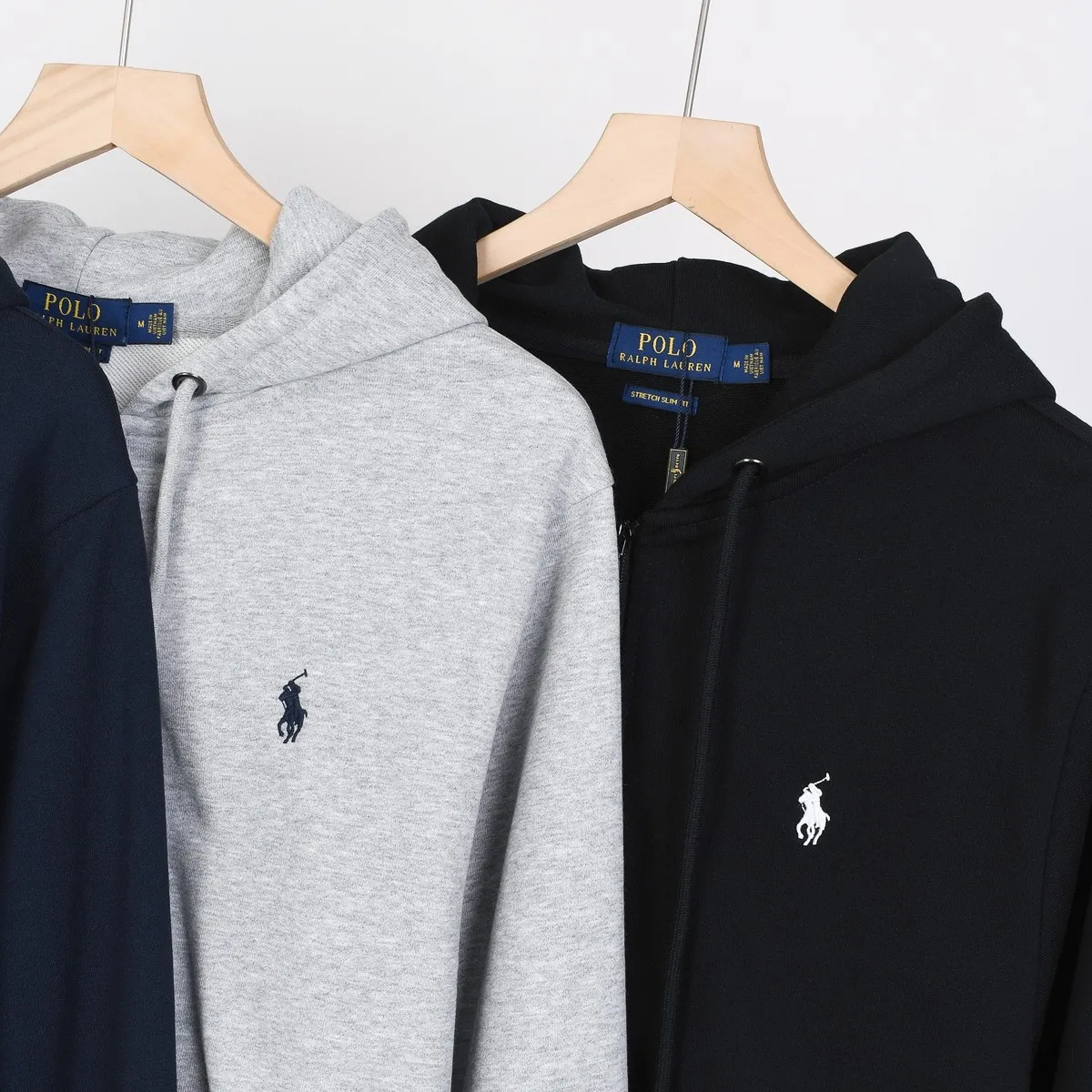 P296 #ralphlaurenpony hooded zipper sweatshirt jacket Color: black gray royal blue Size: M-XXL Fabric: 460g cotton terry